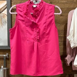 J Crew Women's Ruffle-Trim Crepe High Neck Popover ...